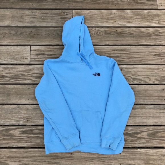 light blue north face hoodie